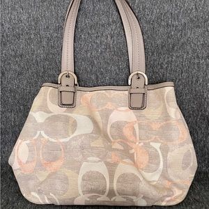 Authentic Coach Soho Linen Optic North South Handbag